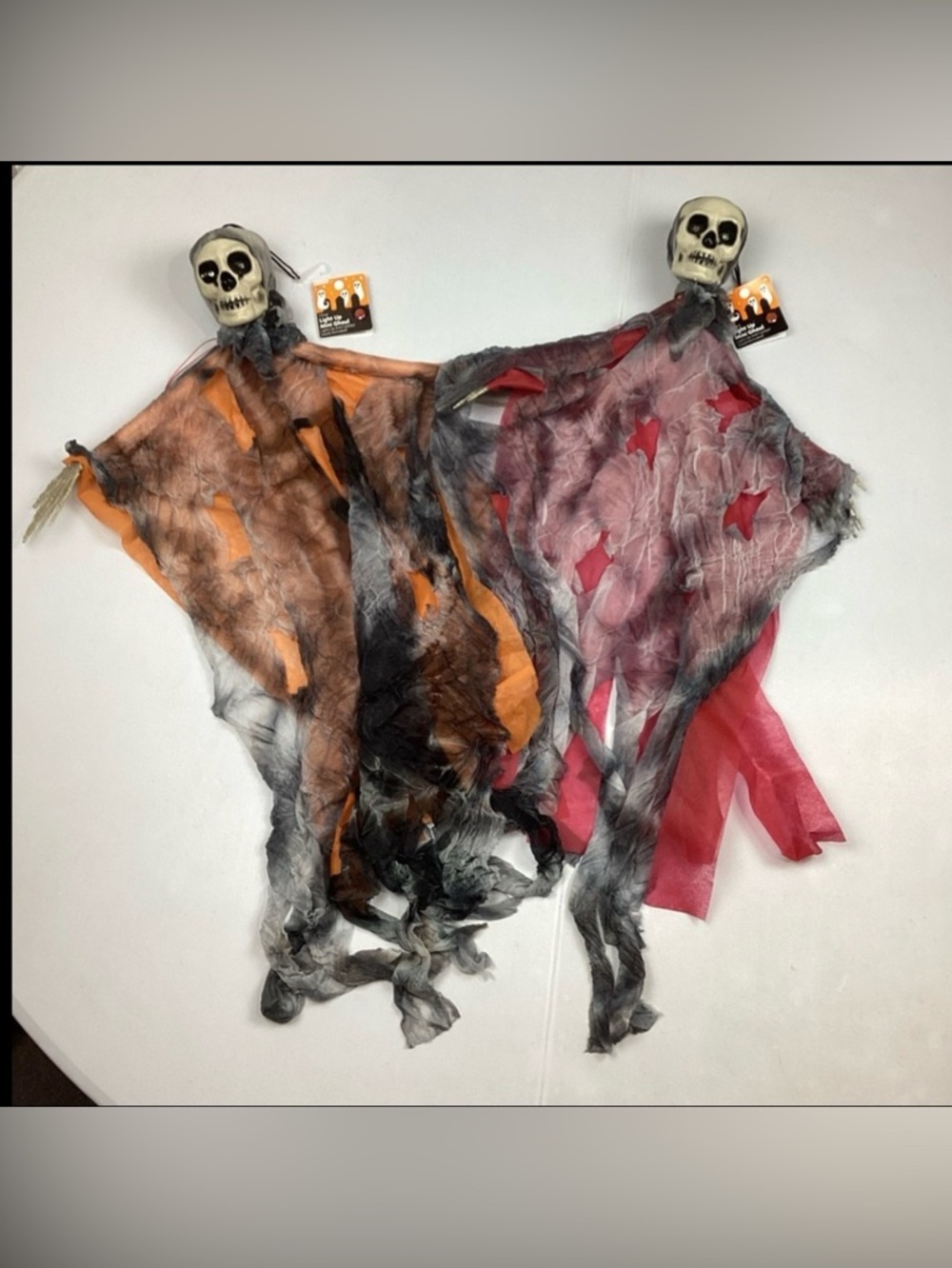 2 Light up & Cackling Hanging Ghouls - Sound activated NEW!